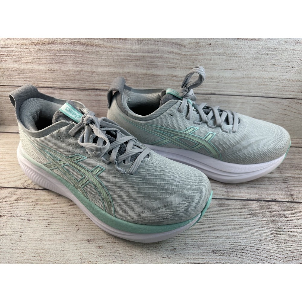 Asics Gel-Nimbus 27 Women's Piedmont Gray Lace Up Low Top Running Shoes Size 7.5